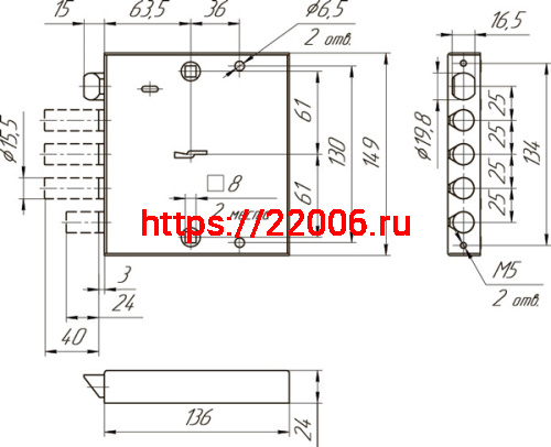 Замок Mettem (Меттэм) врезной сувальдный с защёлкой ЗВ9 154.0.0 (без лицевой планки), 5 кл. фото 2
