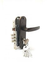 Замок Zenit (Зенит) врезной цилиндровый с защёлкой в комплекте с ручкой ЗВ7-60.1-02 (медь), 5 кл.