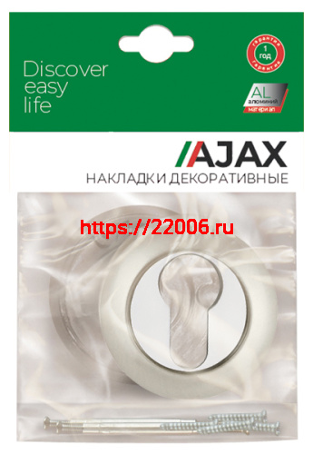 Накладка Ajax (Аякс) под цилиндр ET.R.JR54 (ET JR) SN/CP-3 матовый никель/хром фото 2
