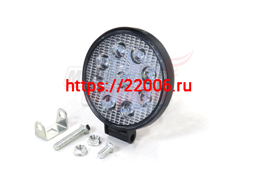 Фара светодиодная 27W 9 диодов SMD, 25мм круг. мет. корпус, ближний свет (Flood) Фара светодиодная 27W 9 диодов SMD, 25мм круг. мет. корпус, ближний свет (Flood)