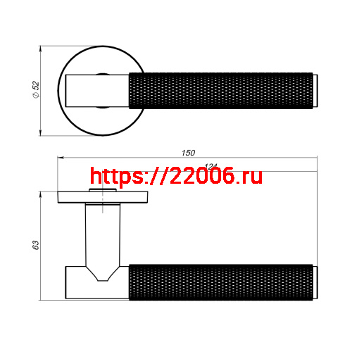 Ручка Fuaro (Фуаро) раздельная R.SLR52.ABRASIVE SSG-39 сатинированное золото фото 2