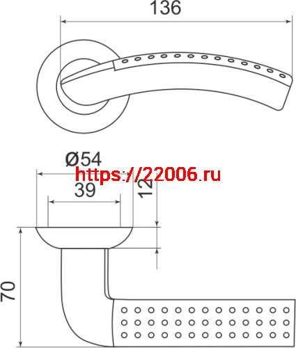 Ручка Armadillo (Армадилло) раздельная R.LD54.Libra26 (Libra LD26) SG/GP-4 матовое золото/золото фото 3