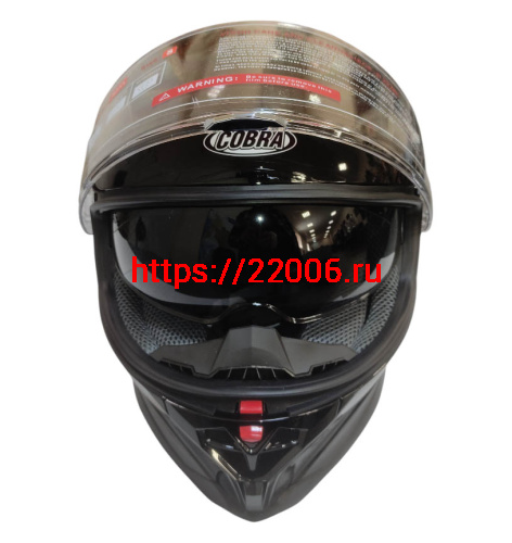 Шлем интеграл COBRA EC H153, черный глянцевый, с очками, размер M фото 3