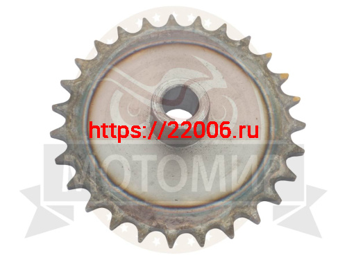 Звезда 27 зуб. (520) цепи, 15.875шаг, на вал d20мм, h27мм, шпонка 6мм, мотобуксировщик