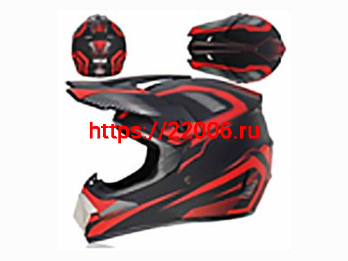 Мотошлем VIRTUE MD-905 Кросс черно-красный матовый (L)