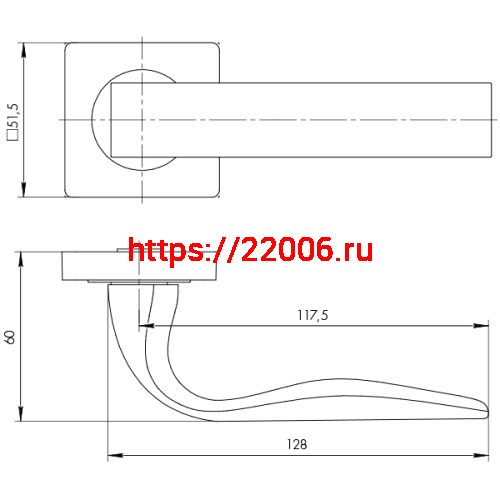 Ручка Ajax (Аякс) раздельная K.JK51.EVO (EVO JK) CP-8 хром фото 2