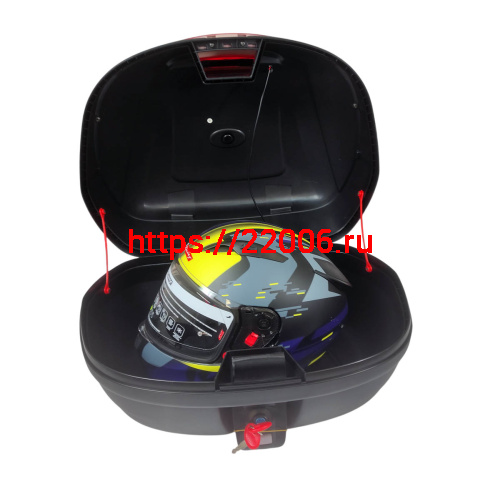 Кофр задний пластик JX  А-888, 43 л., черно-красный фото 2