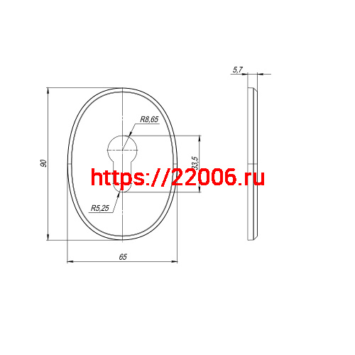 Накладка Fuaro (Фуаро) на цилиндр ESC.C.ECO/OV.473 (ESC 473 eco) CP хром фото 2