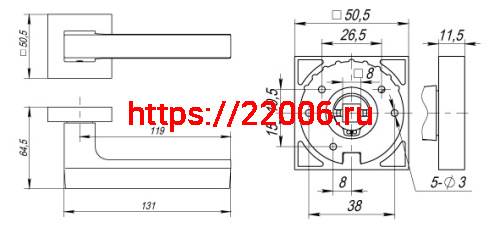 Ручка Fuaro (Фуаро) раздельная K.DM51.FLASH (FLASH DM) CP/WH-19 хром/белый фото 2
