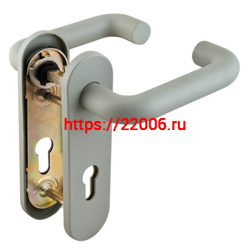 Ручка Fuaro (Фуаро) дверная DH-0433/GR NE (СЕРАЯ) с пружиной для замка (FL-0432, 0433, 0434), НЕЙЛОН