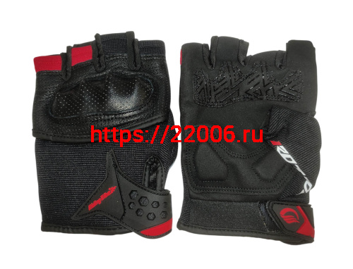 Перчатки PRO-BIKER MCS-57B без пальцев (чёрно-красные), р-р XXL