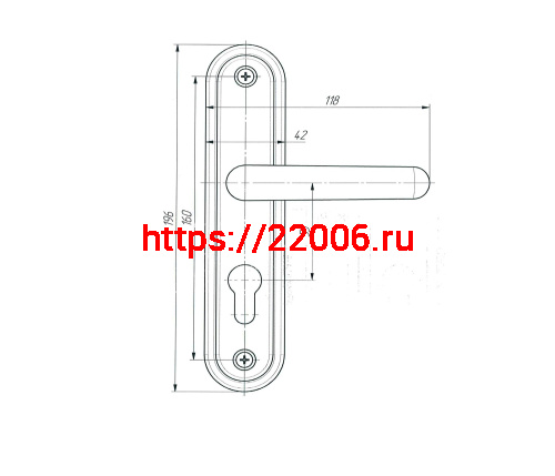 Ручка дверная Absolyute (Абсолют) на планке РФ1-55.08 (бронза) фото 2