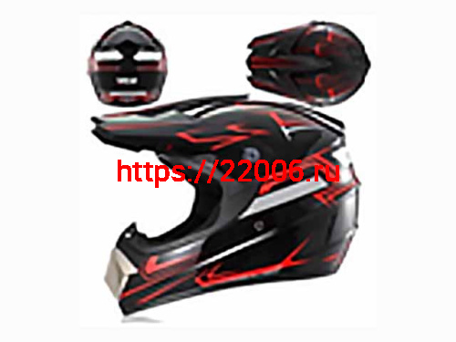 Мотошлем VIRTUE MD-905 Кросс черно-красный №2 (M)