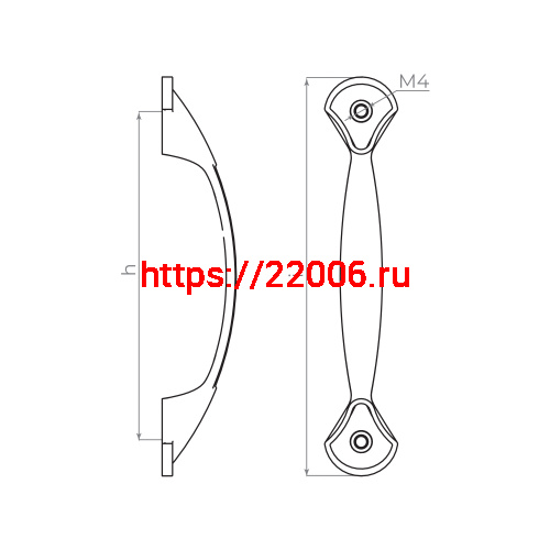 Ручка-скоба Ajax (Аякс) мебельная MB-H-001-128 мм OB античная бронза фото 2