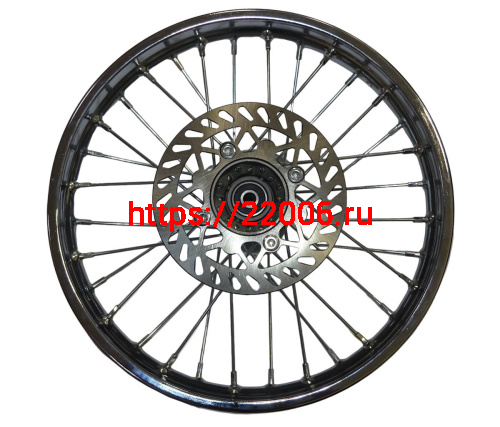 Обод 16" задний спицы, диск. тормоз (ПИТ-БАЙК), в сборе, ось D12 мм (диск+звезда) фото 2 Обод 16" задний спицы, диск. тормоз (ПИТ-БАЙК), в сборе, ось D12 мм (диск+звезда) фото 2