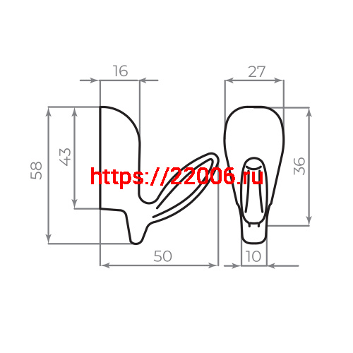 Крючок Ajax (Аякс) настенный MB-LM/K-001 AB бронза фото 7
