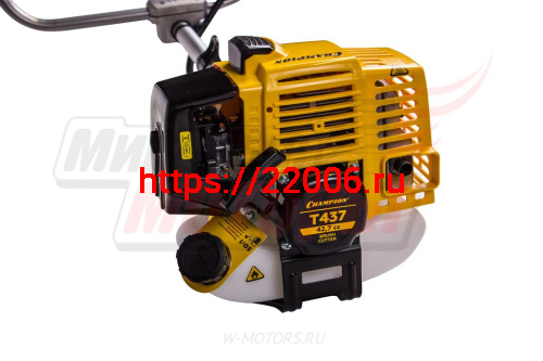 Мотокоса CHAMPION Т437 (1,25кВт/1,7лс, 42,7см3, неразъемн.прямая штанга, U-ручка,6,9кг) фото 2
