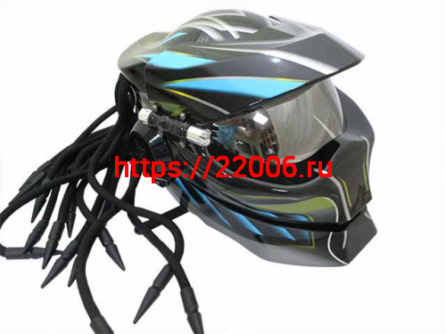 Мотошлем хищник синий (L)