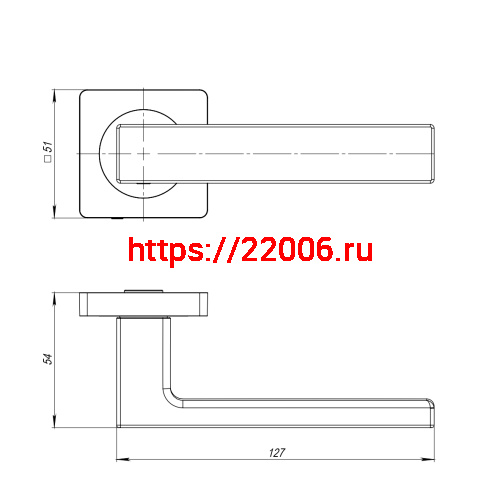 Ручка Ajax (Аякс) раздельная K.JK51.OPTIMA (OPTIMA JK) BL-24 черный фото 2