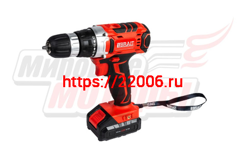 Дрель аккум (шуруповерт) BRAIT BCD12S (12В Li-ion; 2 акк.1,5Ач, регул скорости, 22Нм, инд заряда