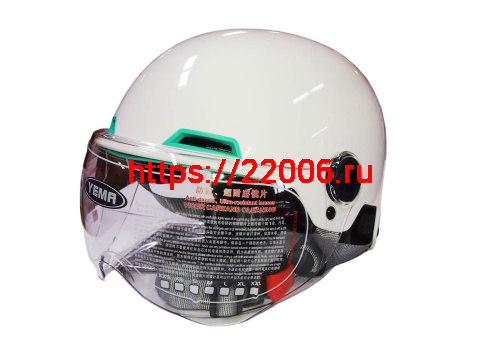 Шлем открытый YM-351_7 "YAMAPA", белый, черный, размер S, летний (NEW) (12 шт. в упак.)