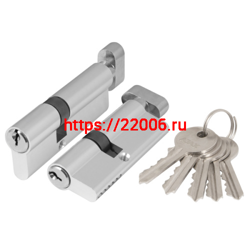 Цилиндровый Ajax (Аякс) механизм (AX102/70) AX1002Knob70 (35+10+25) CP хром с вертушкой