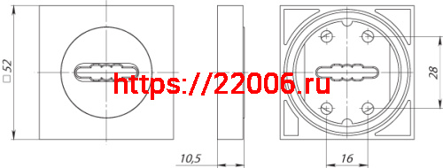 Накладка Fuaro (Фуаро) под сувальдный ключ SC.K.KM52 (SC KM) CP-8 хром фото 3