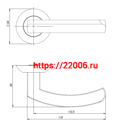 Ручка Ajax (Аякс) раздельная R.JR54.SIGMA (SIGMA JR) CP-8 хром 140мм фото 2 Ручка Ajax (Аякс) раздельная R.JR54.SIGMA (SIGMA JR) CP-8 хром 140мм фото 2