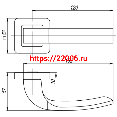 Ручка Punto (Пунто) раздельная ORION QR/HD SN/CP-3 матовый никель/хром фото 3